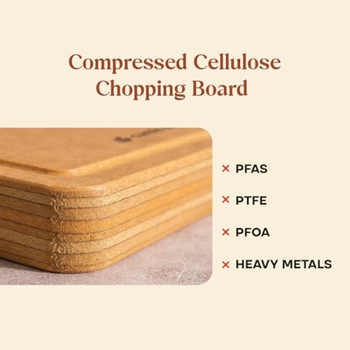 Image of CUMIN CO. Chopping Board | 32.5x44 cm | Bacteria Resistant Cutting Board for Kitchen | Odour-Free | FDA Compliant | Knife-Friendly | Compressed Cellulose