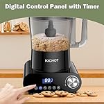 12 Cup Food Processor & Vegetable Chopper,French-Fry-Cutter, Stepless Speed,Digital Timer,Large Feed Chute,Ice Creshing,Chopping, Shredding, Slicing and Doughing,600W for Home Use,Black - Image 3