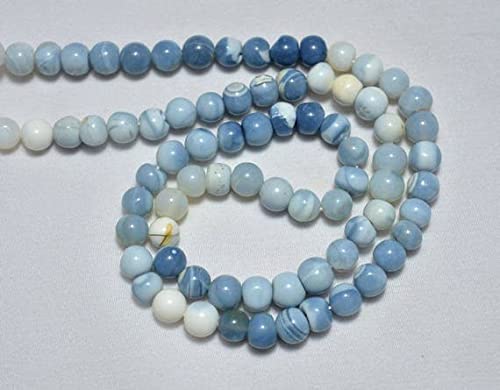 Perles opale péruvienne bleue 7.5mm pour créer vos bijoux d'été bohèmes