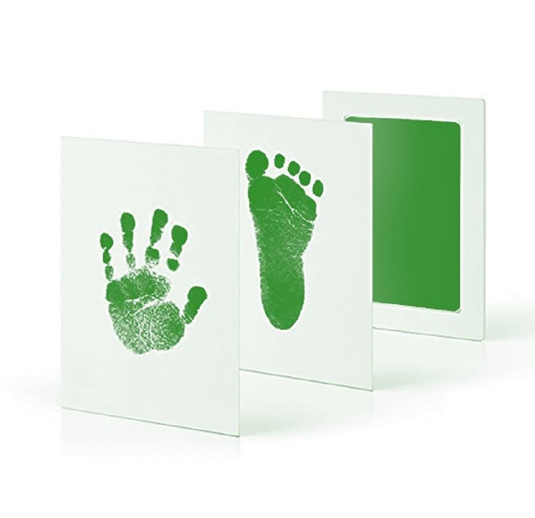 Mold Your Memories Baby Inkless handprint and footprint kit. Baby skin safe ink pad for hand and feet impression. Baby imprint kit for Newborn Gifting, Baby records, Baby first memory.