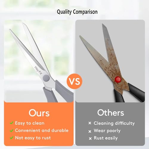 HeyPX 3-Pack 8.5" Ultra Sharp Stainless Steel Scissors - All Purpose Heavy Duty Shears for Office, Crafts, Sewing, Home - Rust Proof, Comfort Grip - Great Gift for Teacher Mom Crafter - Image 6