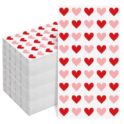 Whaline 50Pcs Valentine's Day Guest Napkin Red Pink Heart Paper Napkin Disposable Dinner Hand Towel Napkin For Kitchen Bathroom Party Supplies