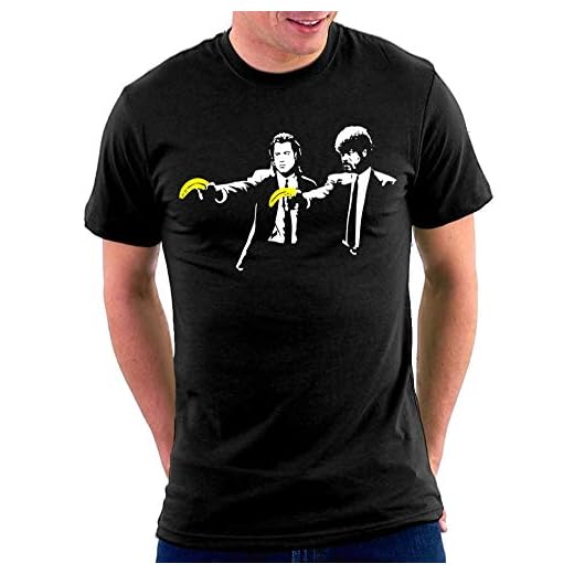 Million Nation Banksy Pulp Fiction Bananas - Camiseta Negro XXL