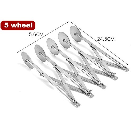 Faca de pizza de aço inoxidável Entweg, cortador de faca de pizza com 7 rodas de aço inoxidável e co