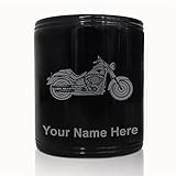 Beverage Can Holder, Motorcycle, Personalized Engraving Included (Black)