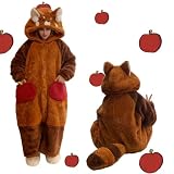 GKWW Red Panda Onesie Pajamas Flannel Wearable Blankets Hoodie Soft Animal Blanket Oversized Sleeping Bag for Adult Kids (Red Panda, M)