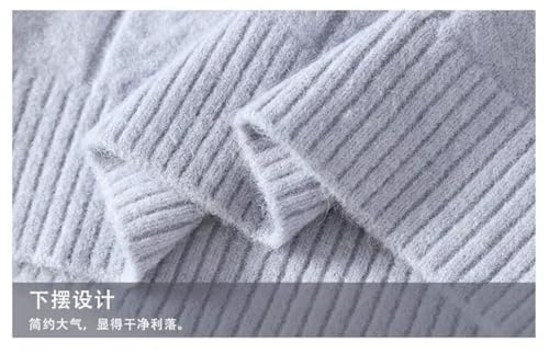 Men's Color-Matching Knitted Sweaters Loose Round Neck Long Sleeve Sweater Pullover3