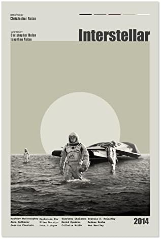 Interstellar Poster - 12 * 18 Inch Frameless Minimalist Abstract Canvas Poster Handmade Designed Movie Posters for Bedroom Decoration,Vintage Wall Art Posters for Room Aesthetic