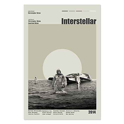 Interstellar Poster - 12 * 18 Inch Frameless Minimalist Abstract Canvas Poster Handmade Designed Movie Posters For Bedroom Decoration,Vintage Wall Art Posters For Room Aesthetic #TOP25