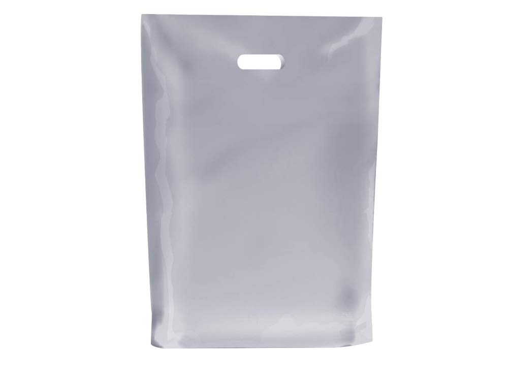 FROSTED PLASTIC BAGS/GIFT SHOP CARRIER BAG/BOUTIQUE RETAIL - SMALL & LARGE (200, LARGE 15x18+3")