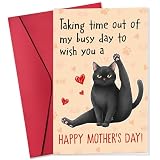 SUCHAGIFT Cat Mothers Day Card for Mom - Happy Cat...