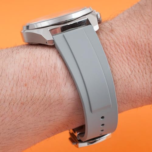Image of StrapHabit Quick Release Deployant Rubber Watch Strap For Large and Small Wrists - Women and Men - Band FKM Deployment 19mm, 20mm, 21mm, 22mm