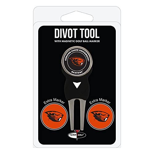 Team Golf NCAA Divot Tool with 3 Golf Ball Markers Pack, Markers are Removable Magnetic Double-Sided Enamel