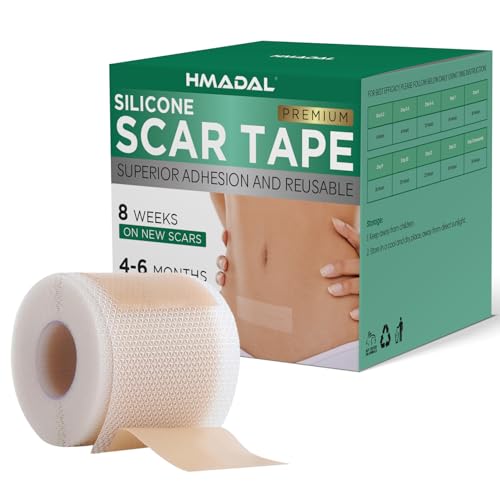 Silicone Scar Sheets (4cm X 1.5m) Silicone Scar Tape for Surgical Scars Reusable Medical Grade Scar Tape for C-Section Tummy Tuck and Wrinkles Suitable for All Skin Types
