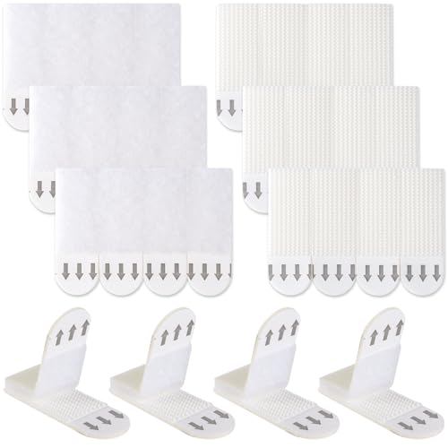 Image of HINZIC 12Pairs /24 Strips Picture Hanging Strips Heavy Duty, Adhesive Strips for Poster, Removable Picture Hangers No Damage Without Nails for Home Office Dorm Wall Picture Frame Decorations