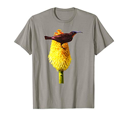 Amethyst Sunbird on Red Hot Poker T-Shirt