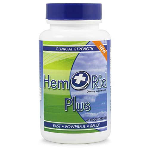 Hemrid Plus - Powerful Formula With Witch Hazel Leaf & Bilberry. Promotes Healing & Shrinking Of Hemorrhoids And Provides Rapid Relief From Stinging And Itching. 45 - All Natural Veggie Capsules. #TOP1