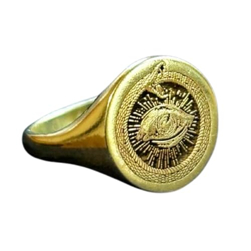 Chevalière Ouroboros en argent sterling 925 et bague plaquée or ronde