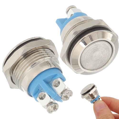 ABOOFAN 2pièces Kit de Boutons Poussoirs pour Sonnette Cuivre Nickelé Remplacement Facile Durables et Résistants Corrosion Adaptés Sonnette Domestique et Appartement