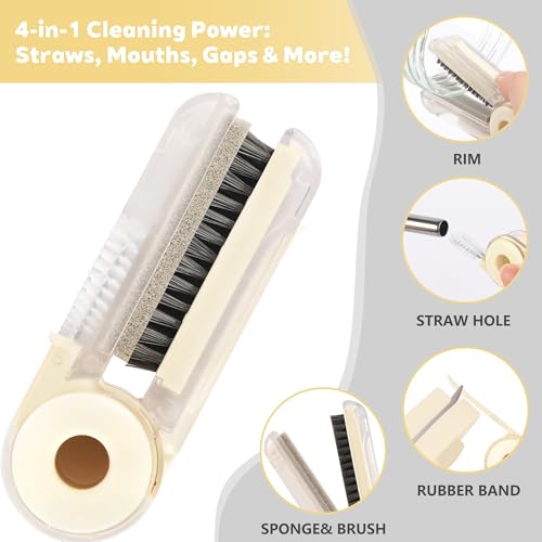 Image of Sosmar 6 Pack Water Bottle Cleaner, Stanley Cup Cleaner Brush Kit with Long Silicone Bottle Brush, 3 Size Straw Cleaner Brush, 4 in 1 Bottle Gap Cleaner for Tumbler, Sports Water Bottle