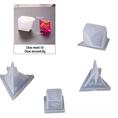 Szecl 7 Shapes Dice Molds For Resin Casting Standard Game Dice Fillet Square Triangle Dice Mold Digital Dice Games For Families Handmade Craft Tool #TOP2
