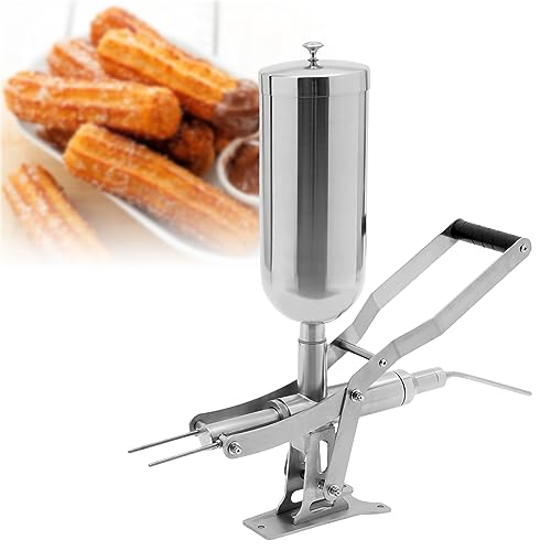5.28QT Donut Filler, Manual Latin Fruit Churro Jam Filling Machine with 4Filling Pipes, Commerial Stainless Steel Churro Filler Dessert Filler Filling Machine for cream jam paste filling kitchens Home