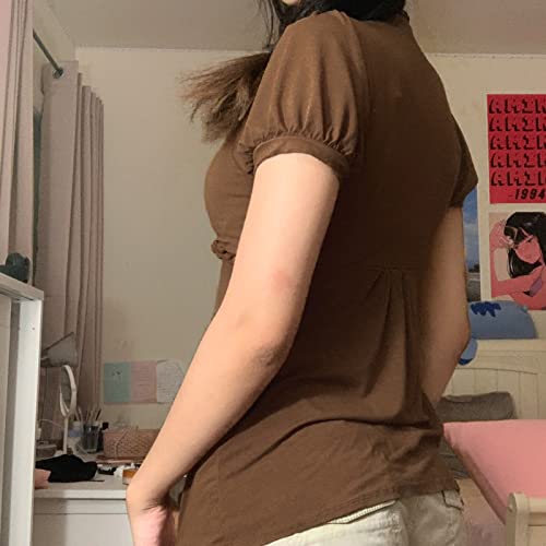 Fairy Grunge Y2k Shirts Vintage Graphic Print Aesthetic Crop Tops Short Sleeve 90s E Girls Slim Fit Summer Tees3