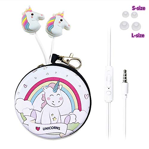 QearFun in Ear 3D Cute Cartoon Animal Unicorn Horse Headphones with Mic