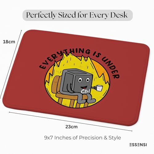 Image of Mouse Pad for Laptop & Desktop | 9x7 Inch Anti-Fray Stitched Edges | Non-Slip Rubber Base | Desk Setup Accessory for Students, Gamers & Professionals (Under Control)