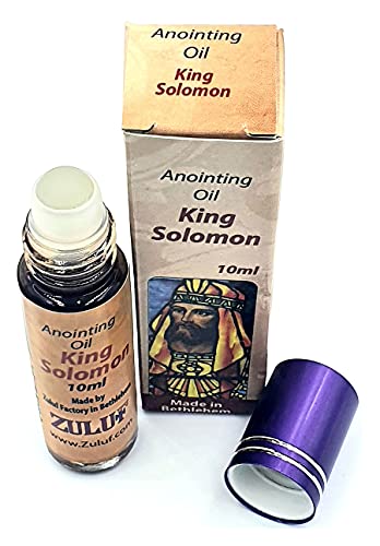 Zuluf King Solomon Anointing Oil Bethlehem Israel Messianic Oil - 10ml (.34 fl. oz.) Roll-On Bottle Jerusalem | Anointing Oil Authentic King Solomon Fragrance Biblical Blessed Oil Israel PER004