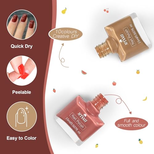 Set 10 Esmaltes de Uñas Nude y Marrón Secado Rápido miniatura 6
