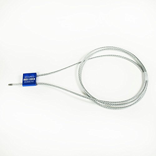 Cable Seals, Blue, 3.5mm Diameter Cable, 36 in Length, Serial Numbered with Barcode, Bag of 10
