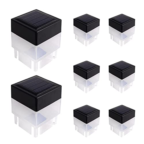 Luces solares para postes de cerca exterior, lámparas LED impermeables para jardín y patio