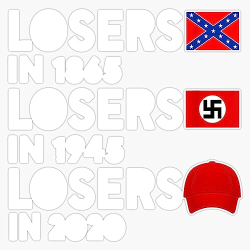 Losers in 1865 Losers in 1945 Losers in 2020 Sticker Vinyl Decal Bumper Sticker 5