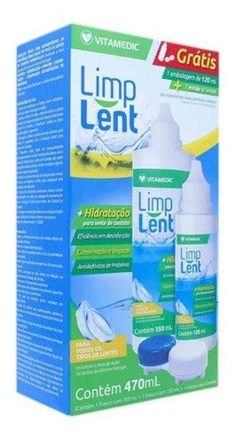 Limp Lent solução para Lentes 350ml + 120ml e estojo porta lentes de contato