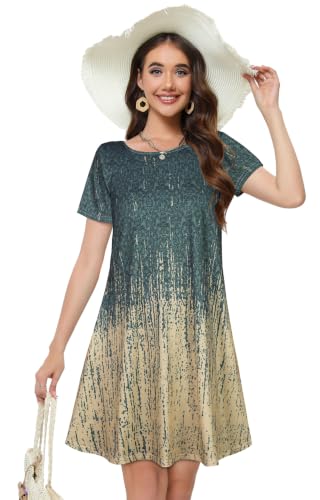 Image of Summer Dresses for Women Casual Tshirt Dress Beach Sundress with Pockets