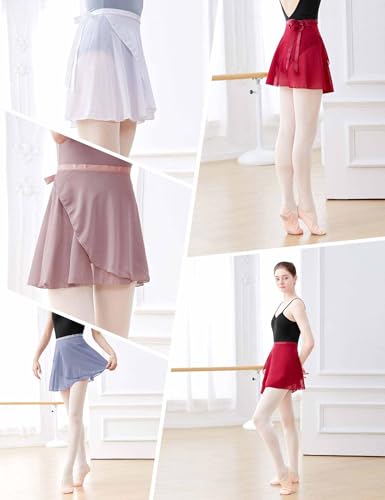 Image of Daydance Girls Women Sheer Ballet Skirts Wrap Chiffon Over Scarf for Dancing