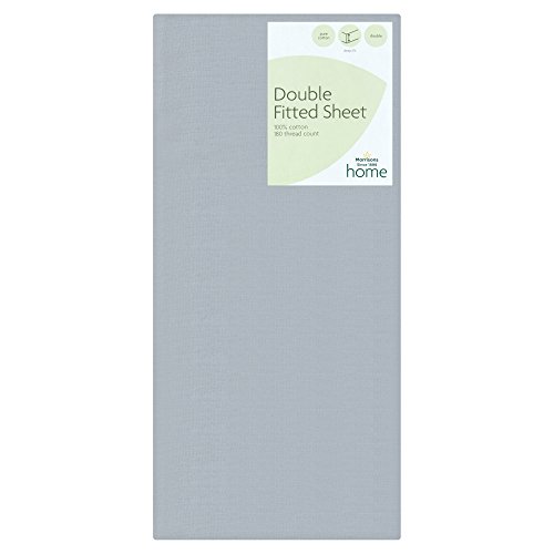 Morrisons 100% Cotton Double Fitted Sheet, Grey