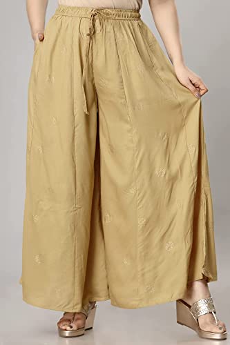 Image of Rayon Gold Print Skirt Palazzo || Rayon Palazzo || Skirt Palazzo || GOLDPRINT Skirt Palazzo || Multicolour