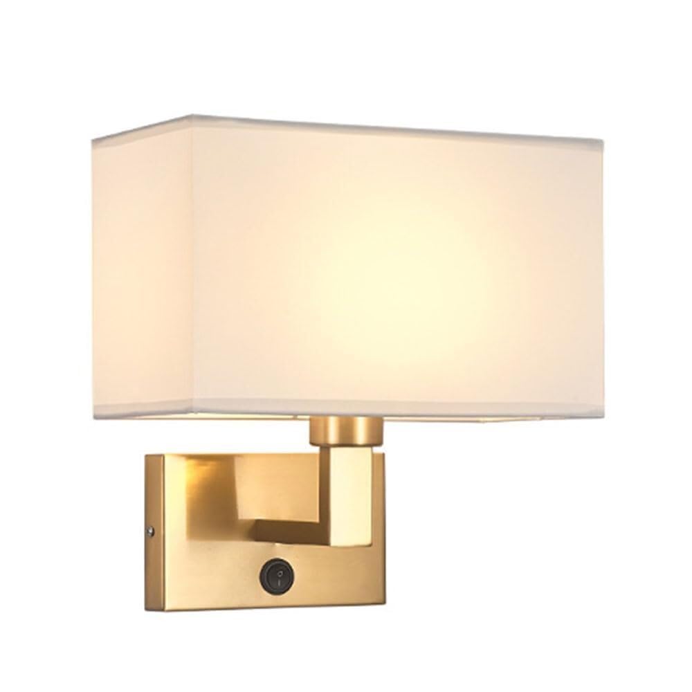 (Similar image) Modern Wall Sconce with Switch Indoor Wall Light with Fabric Lampshade Rustic Wall Lantern Bedside Wall Lamps for Bedroom Living Room Hallway Hotel Study Room