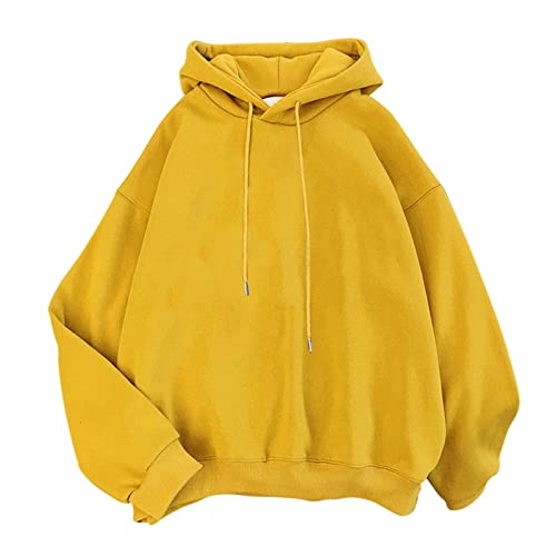 Sudadera con capucha para mujer, sudadera con capucha para mujer, sudadera de gran tamaño, blusa de color sólido, sudadera personalizada con cordón, suave, elástico, básico, holgado, ropa exterior