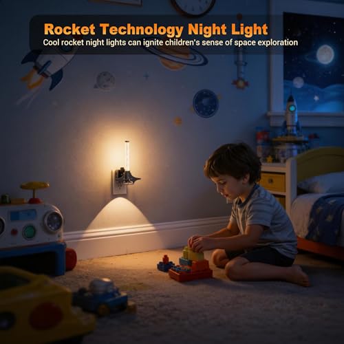 Image of JandCase LED Night Light Plug into Wall, Dusk-to-Dawn Sensor, Slide Button Dimmer with 0-100LM Adjustable Brightness, 3000K Soft White Night Light for Bedroom, Bathroom, Stairway, Hallway, 2 Pack