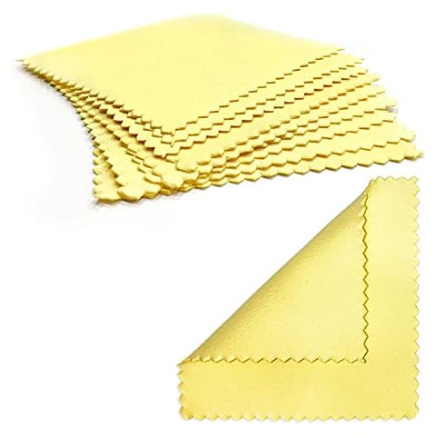 15 Pack Jewelry Cleaning Cloth Polishing Cloth Yellow Jewellery Cleaning Cloths for Sterling Pearl Gold Platinum and Silver 8 x 8 cm Cover