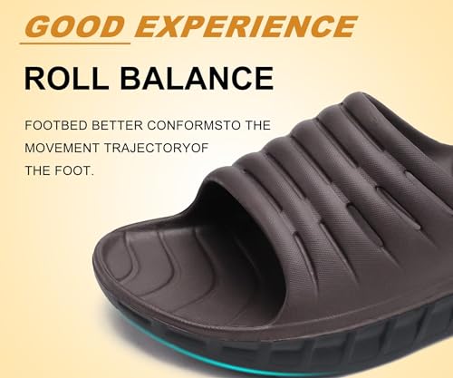 Image of KuaiLu Mens Recovery Sandals Orthotic Arch Support Open Toe Sport Slides Thick Cushion Orthopedic Plantar Fasciitis Slip On Wide Width Summer Pool Beach Waterproof