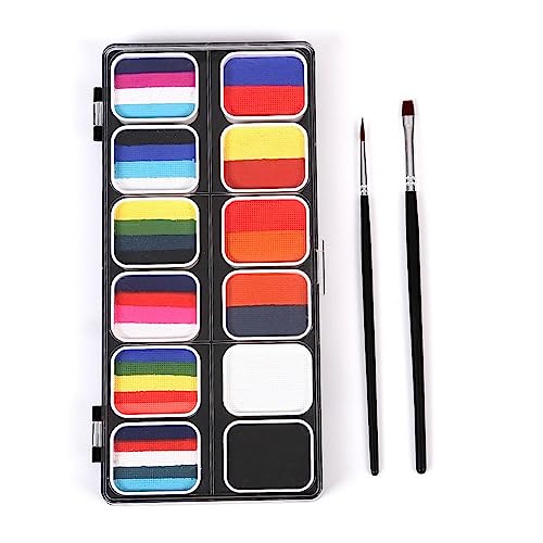 Colaxi de pintura facial e corporal 12 cores à base de água laváveis para festas conjunto de pintura