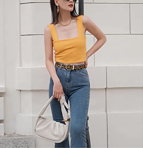 Leather Belts for Women,Waist Belts for Women for Dresses, Women Belts for Jeans with Gold Buckle2