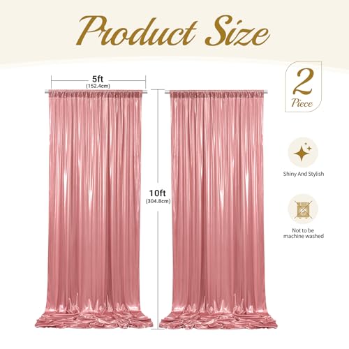 Cortina Fondo Dorado Rosa 10x10ft 2 Paneles miniatura 5