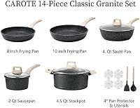 CAROTE Nonstick Cookware Sets, Pots and Pans Set, 14pcs — image 2