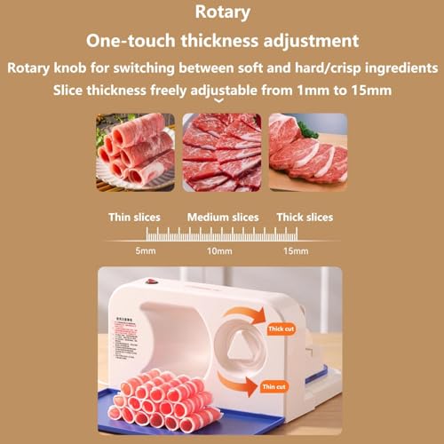 Electric Slicing Machine for Deli Meat, Bread and Cheese Meat Slicers with Removable Ø190 Mm Stainless Steel Cutter 0-15 Mm Adjustable Thickness Suitable for Home and Commercial Use - Image 3