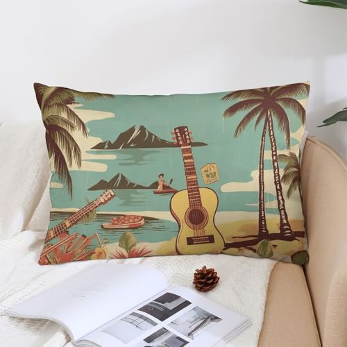 GHENBLT Outdoor Vintage Hawaii Throw Pillow Covers with Zipper Decorative